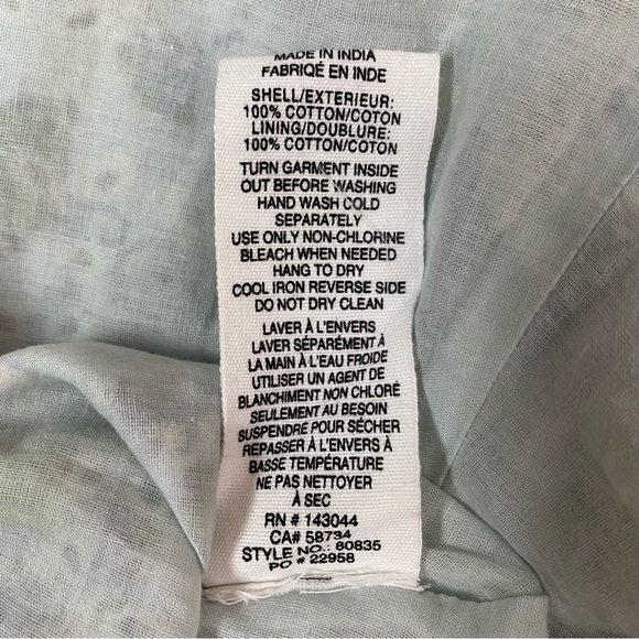 Avec Les Filles Floral Eyelet Puff Sleeve Mini Dress Size Medium Blue Green - Picture 9 of 10